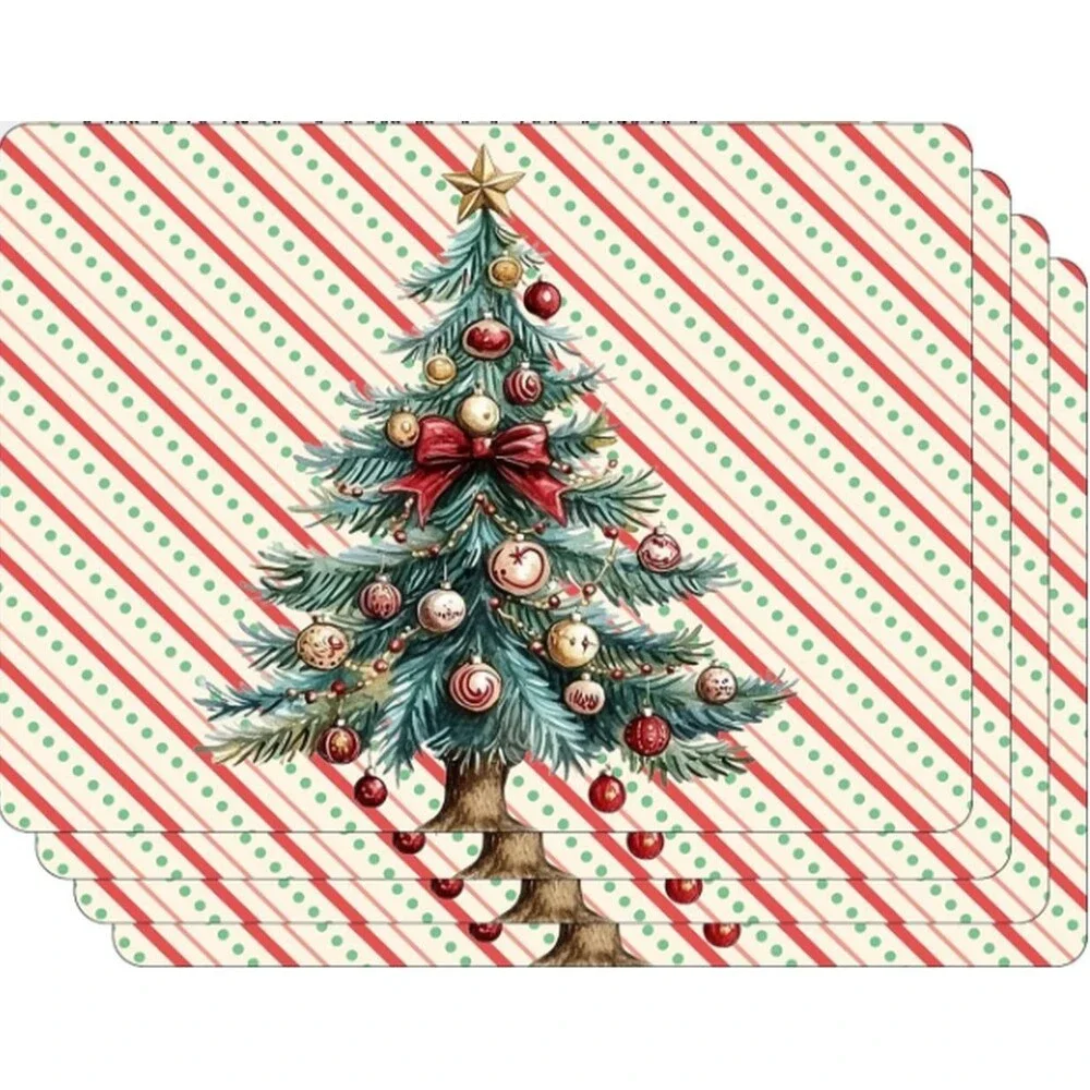Set of 4 Same Placemats w/cork Back, 12